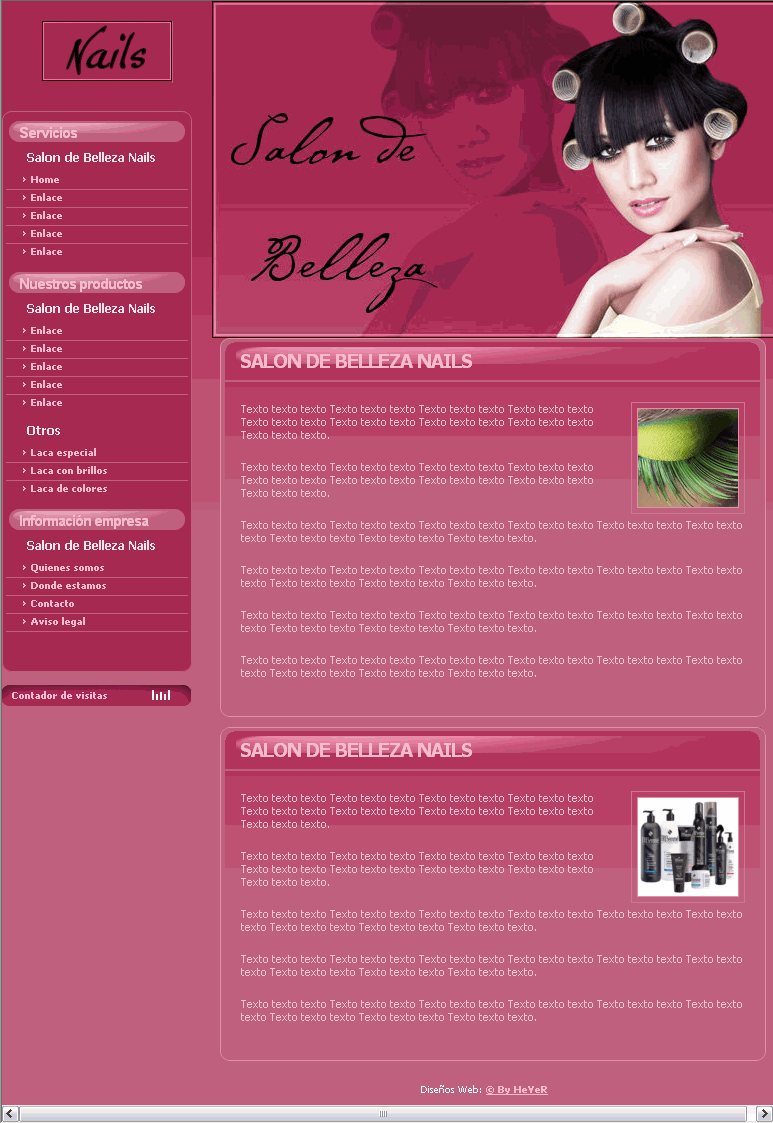 Web salon de Belleza 150� pedidos@elreinomagico.net